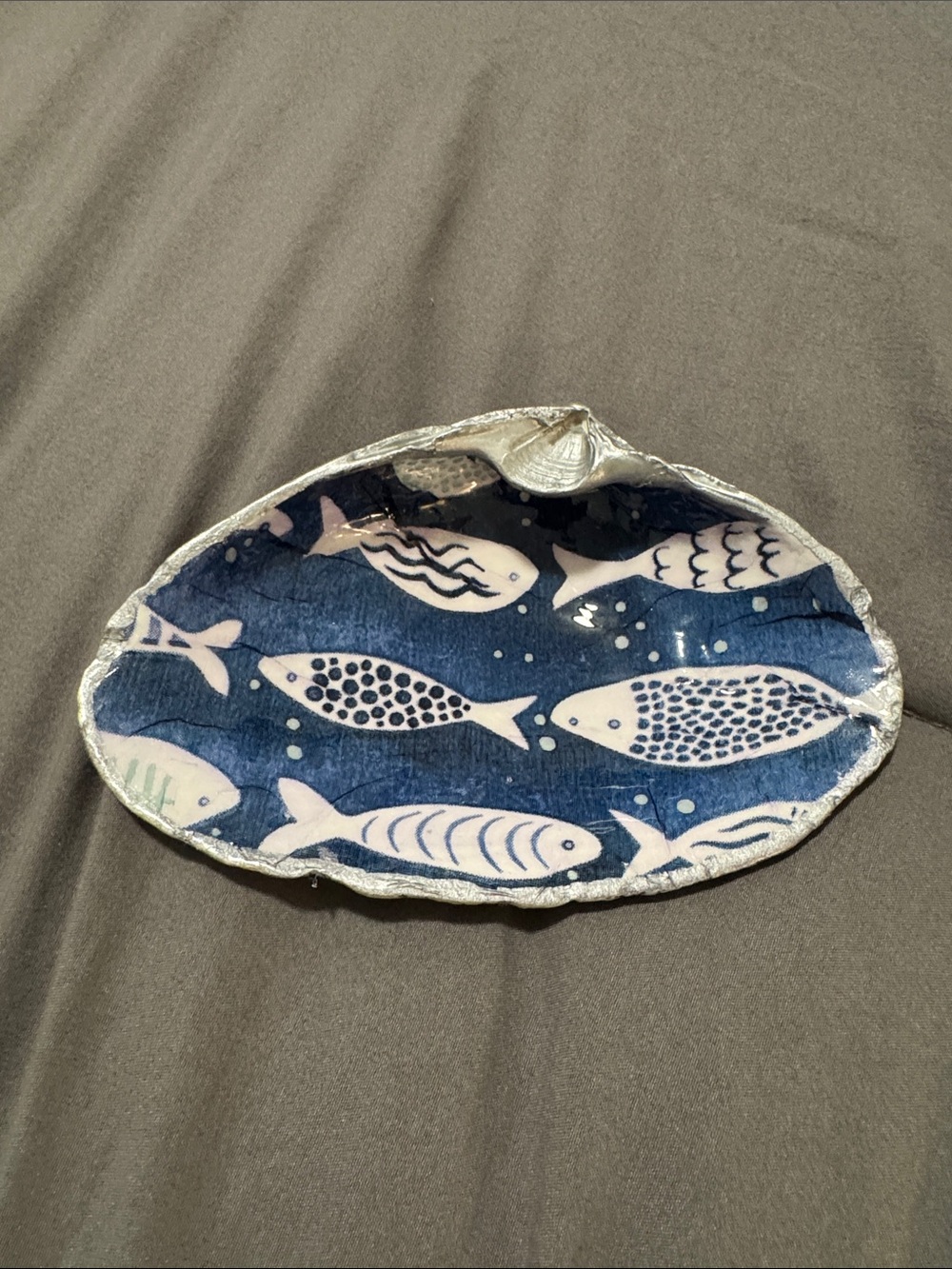 Navy Fish Pattern trinket shell Dish